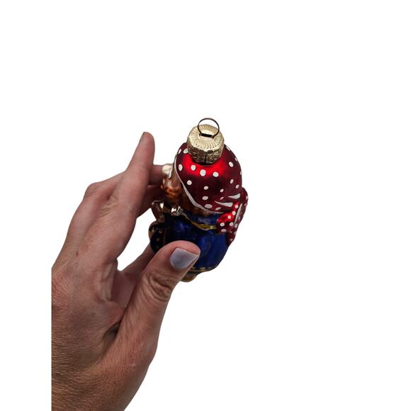 Old World Christmas Vintage Pirate with Peg Leg Glass Ornament Glitter Poland - Picture 6 of 6